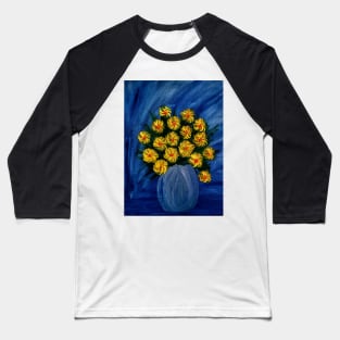 Yellow flowers in a blue vase Baseball T-Shirt